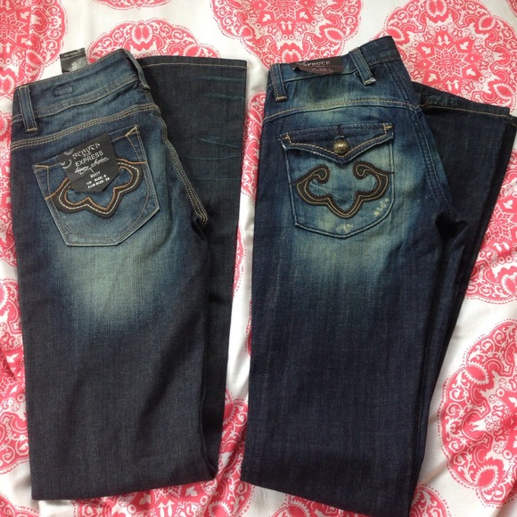 Two pairs of express jeans
