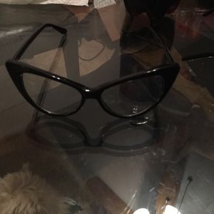 Black cat eye glasses