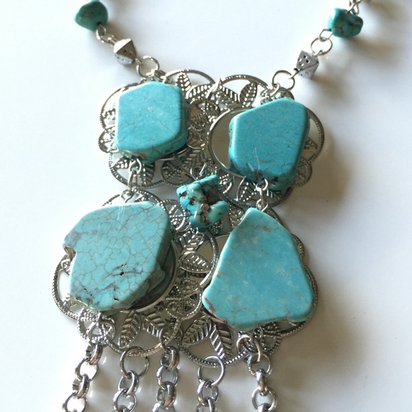 NEW Large Turquoise Boho Necklace - Picture 2 of 4