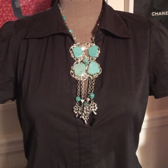 NEW Large Turquoise Boho Necklace - Picture 1 of 4