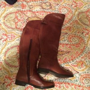 Bronx brand, brown, over the knee riding boot.