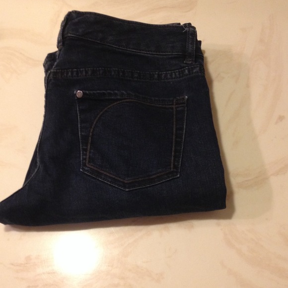 Dark stretchy boot cut jeans