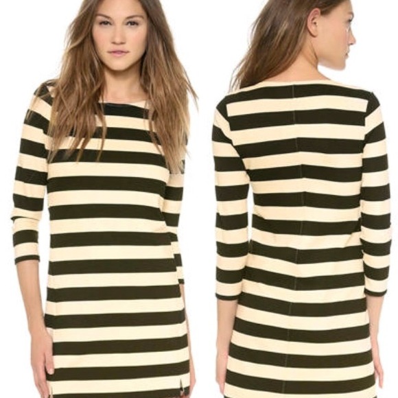 Black and white stripped Theory dress