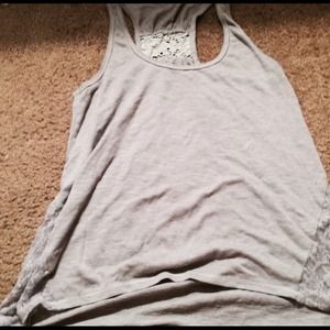 Gray lace tank top