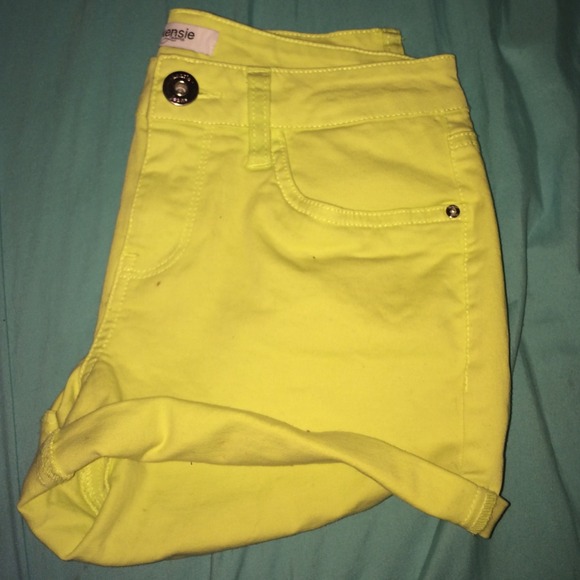 Neon high-waisted shorts