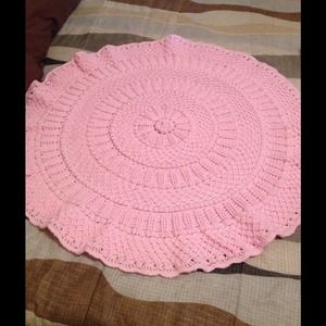 Beautiful pink circular blanket