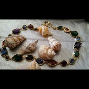 RALPH LAUREN MULTICOLORED CRYSTAL NECKLACE 18"L NWOT