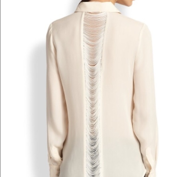 Haute Hippie
Beige Shreddedback Silk Shirt!