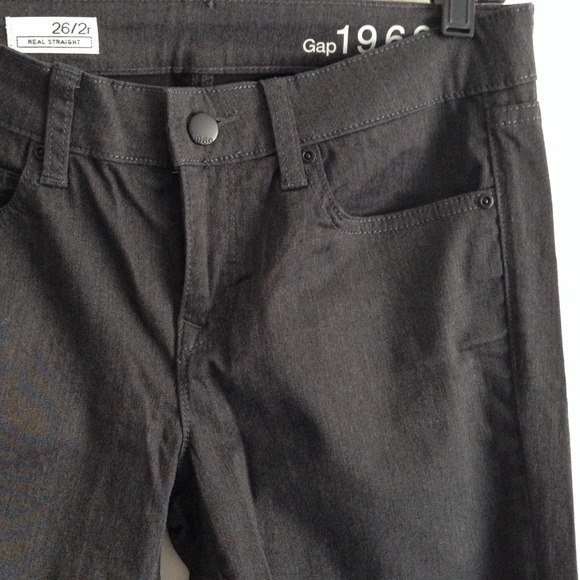 Gap 1969 Real Straight Charcoal Jeans