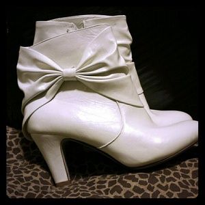 White ankle boots