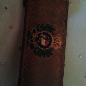 Small brown leather belt