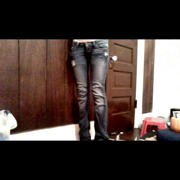 light to dark wash boot-cut jeans