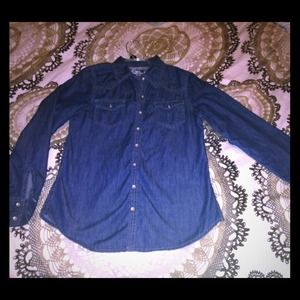 Dark wash chambray shirt Mudd