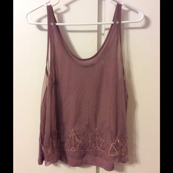 Sheer top with Copper sequins