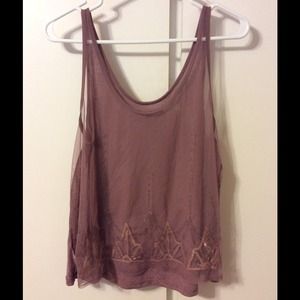 Sheer top with Copper sequins