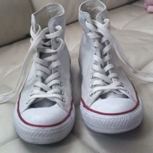 White converse high tops