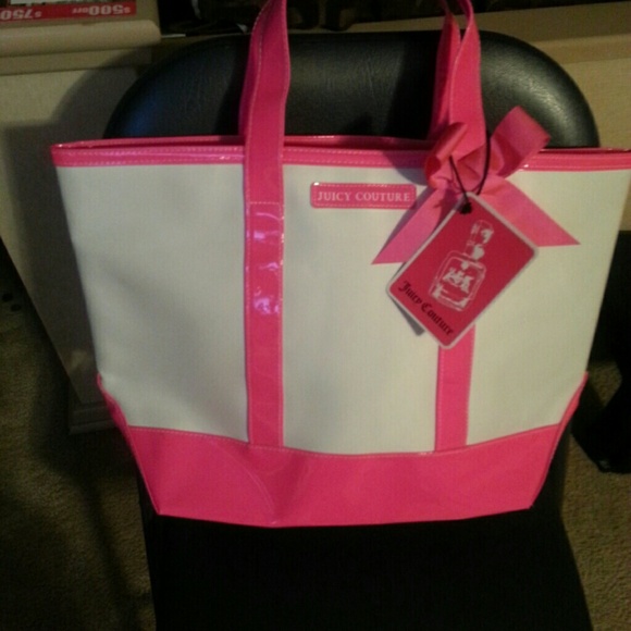 Pink and white juicy couture bag