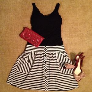 Black & white striped skirt