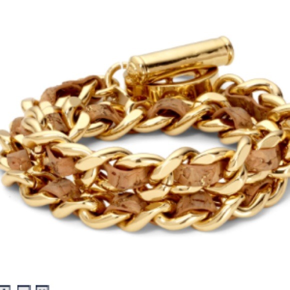 Cork gold chain wrap bracelet