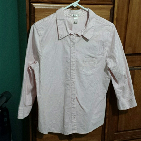 Pink stripe Old Navy stretch button up.