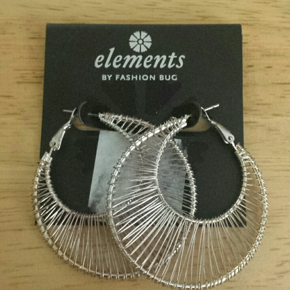 **SOLD ON MERCARI** Brand new Fancy silver hoops - Picture 1 of 2