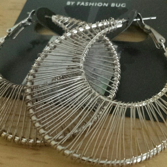 **SOLD ON MERCARI** Brand new Fancy silver hoops - Picture 2 of 2
