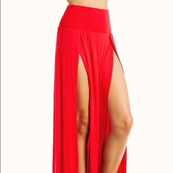 Double spilt maxi skirt