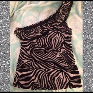 Zebra One Shoulder Top