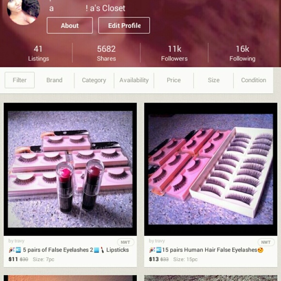 20 eyelashes 2 Lipsticks bundle