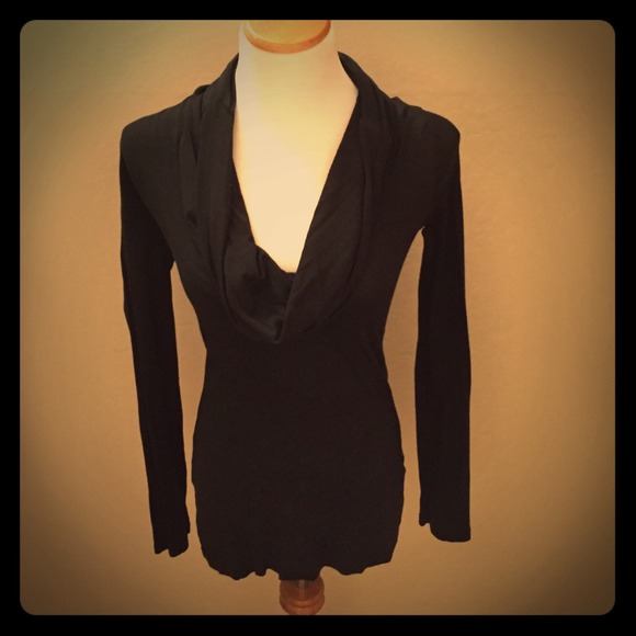 Splendid Black Cowl Neck Shirt