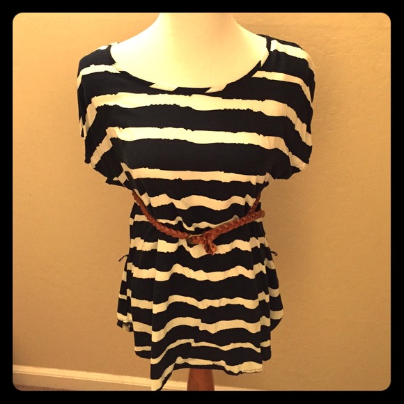 Navy blue striped top