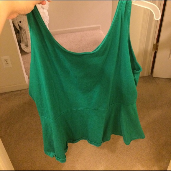 Green peplum top