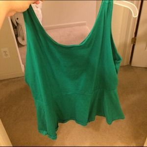 Green peplum top