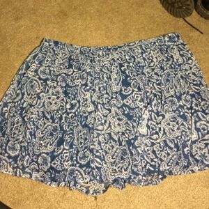 Blue print skater skirt