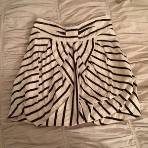 Anthropologie striped bow skirt