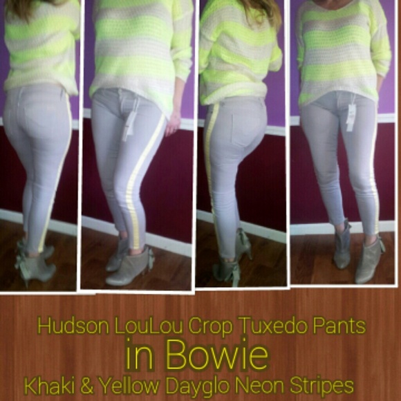 Hudson LouLou Crop Tuxedo Pants Bowie tan/neon
