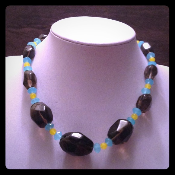 Natural Gemstone Cluster Necklace