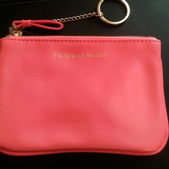 Nwt VS Coral Coin Purse with Gold Chain