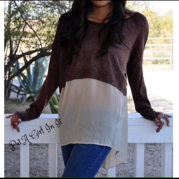 1 Day SALE!💕 Sexy Semi Sheer Mocha Tunic - Picture 2 of 3