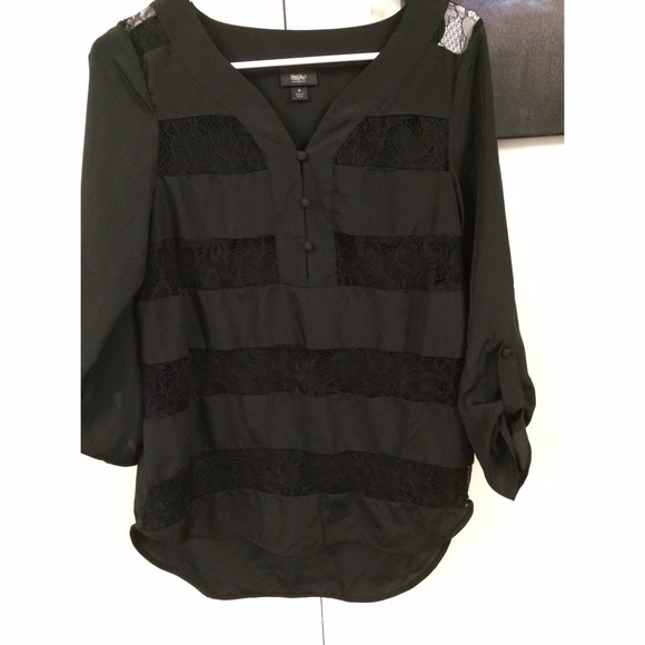 Black with stripped lace
