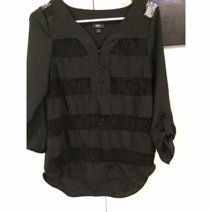 Black with stripped lace