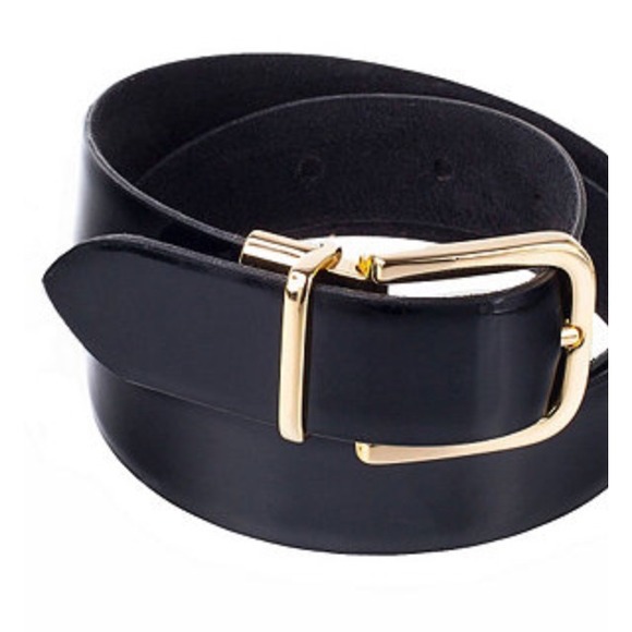 AA reversible leather belt patent black/gold