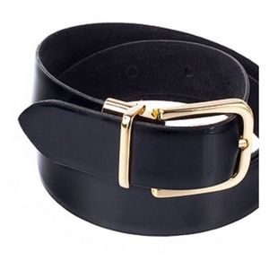 AA reversible leather belt patent black/gold