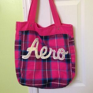 Aeropostale plaid tote