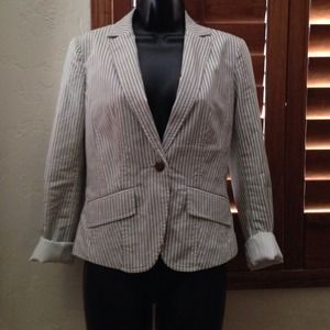 GAP stripped blazer white and dark grey