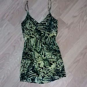 Yellow and Black Spaghetti Strap Dress