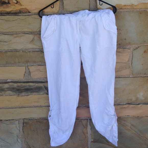 Bundle💕White 100% linen pants&stop