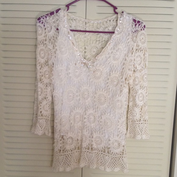 Vintage cream lace top
