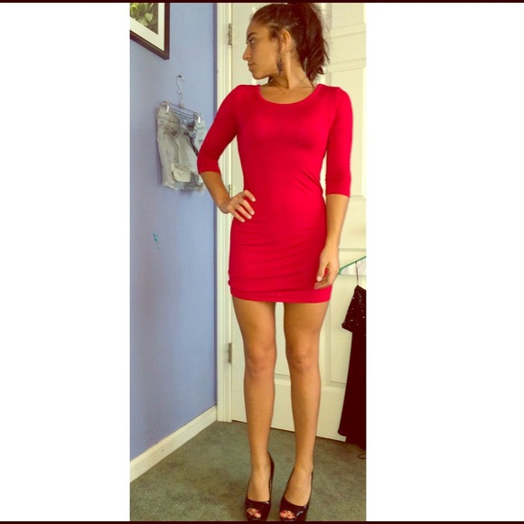 Red Tobi cutout dress.