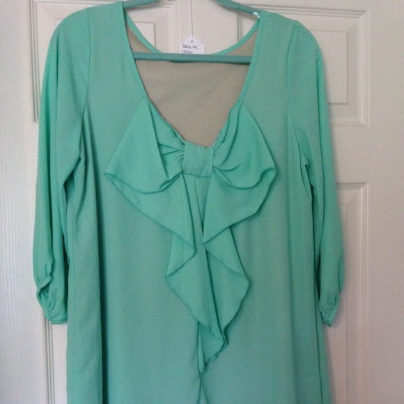 Turquoise Bow Back Dress